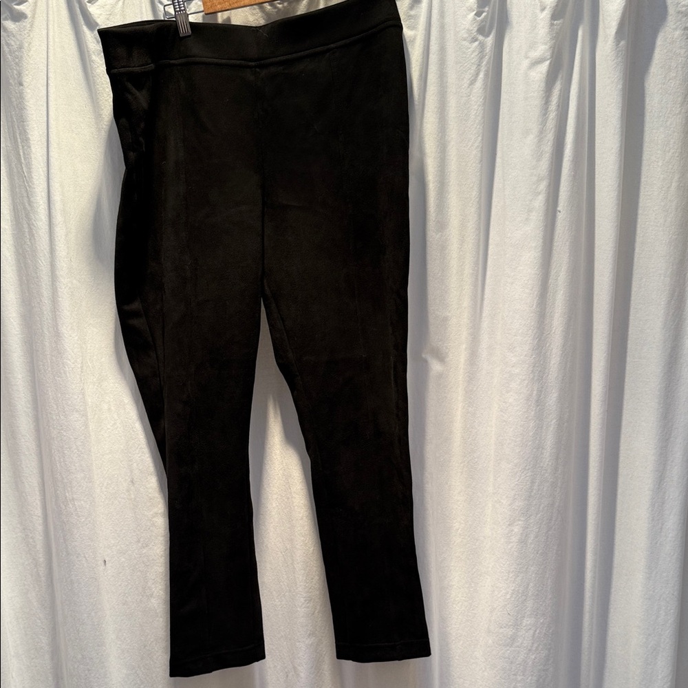 Black UltraSuede Stretch Slim Fit Pants
